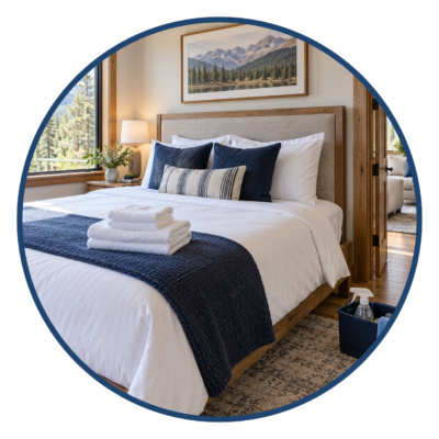 Vacation rental cleaning service icon